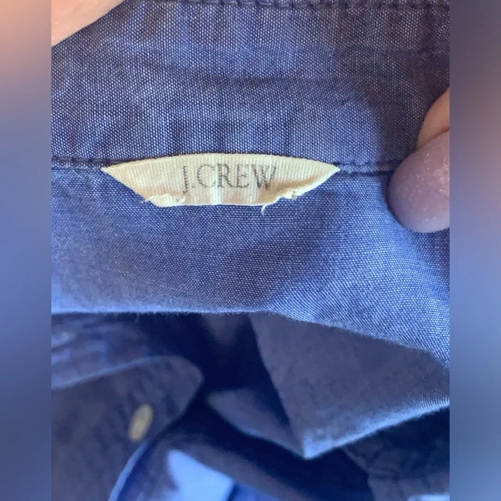J. Crew Blue Chambray Long Sleeve Button Down Shirt
